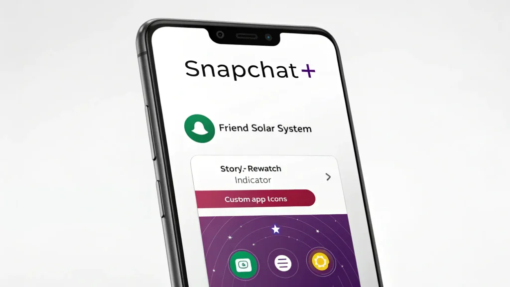 Snapchat Plus settings showing Friend Solar System toggle switch for enabling planet rankings feature
