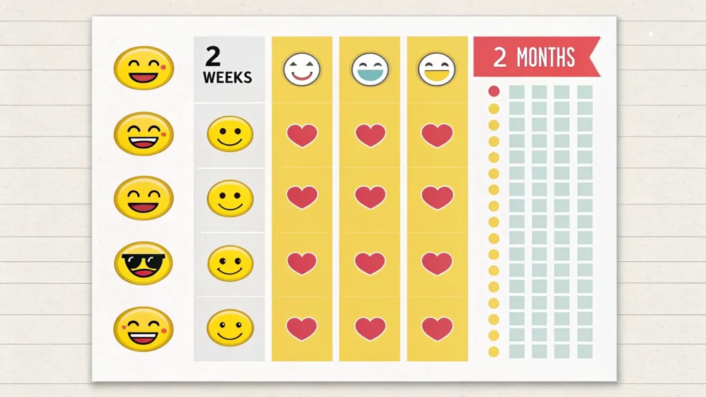 Snapchat best friends emojis chart showing yellow heart red heart pink hearts and their relationship meanings