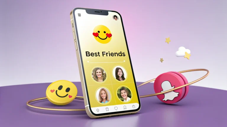 Snapchat best friends list interface showing top 8 contacts with emojis and planet badges on mobile screen