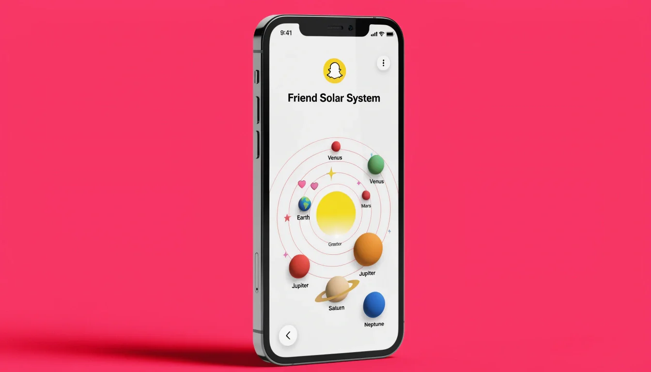 Snapchat planet order chart showing Mercury to Neptune with colorful friend rankings and hearts