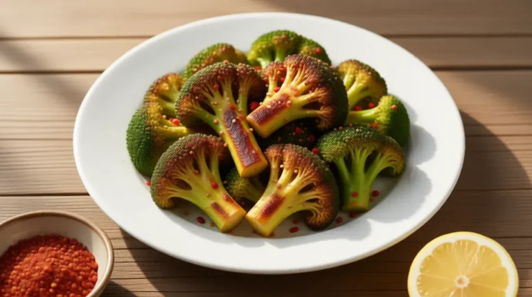 Cava fiery broccoli recipe with charred crispy florets and red pepper flakes